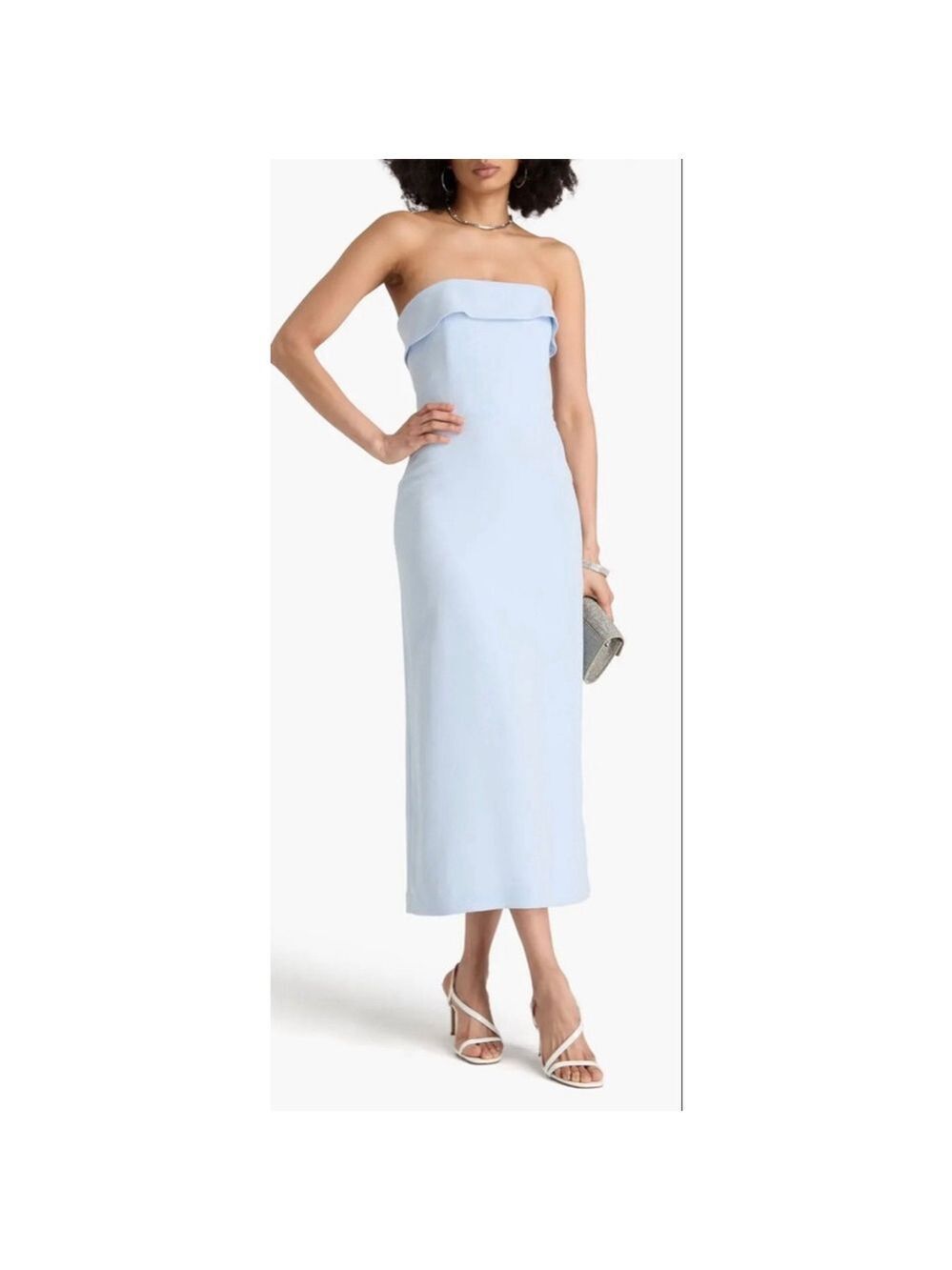 NWT Veronica Beard Strapless Midi Dress in Light Blue 10
